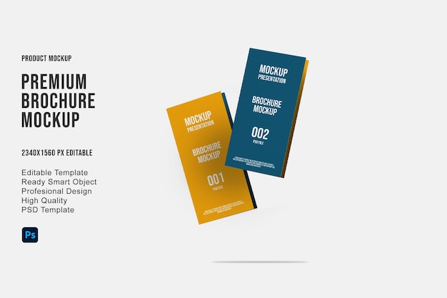 Mockup di brochure a tre ante psd