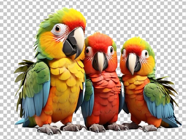 PSD psd trójwymiarowego dziecka macaws