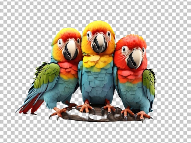 Psd Trójwymiarowego Dziecka Macaws