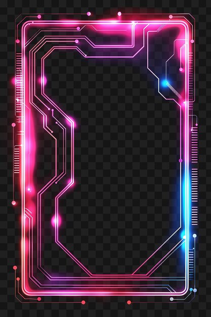 PSD psd of tron inspired circuit signboard with a rectangular board tro transparent isolated y2k art