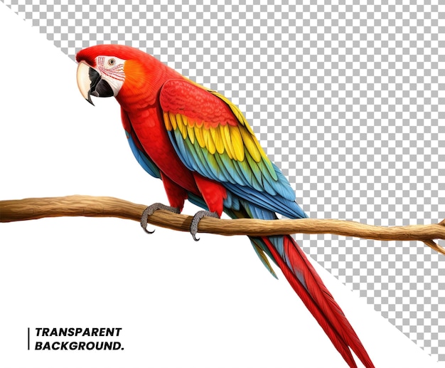 Psd tropical bird macaw isolated