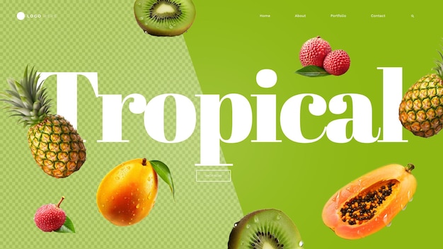 PSD psd tropical fruit header designs