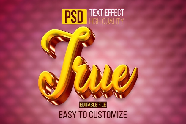 Psd true editable text effect template