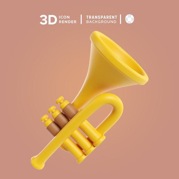 PSD psd trumpet 3d illustration