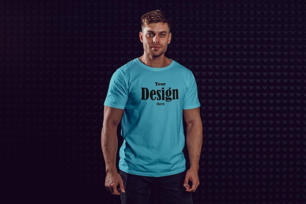 PSD tshirt mockup stylish man