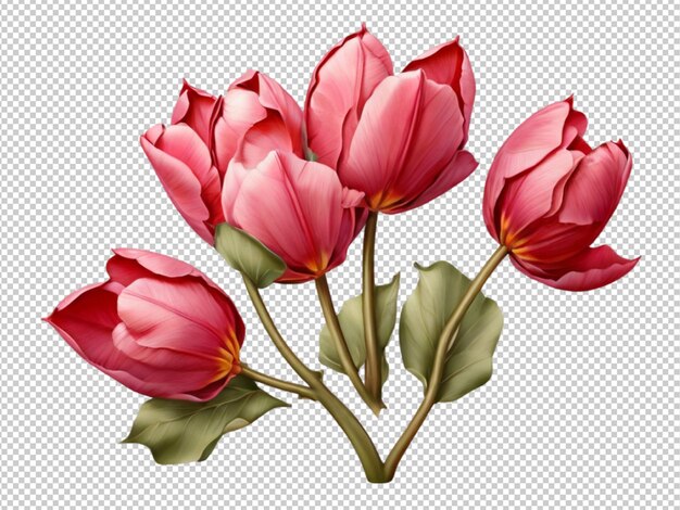 PSD psd of a tulip tree on transparent background