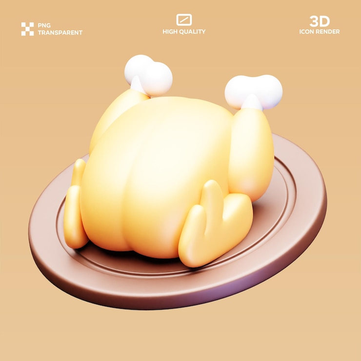 PSD psd turkey chicken 3d illustration