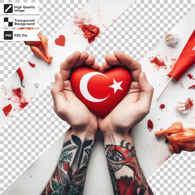 PSD psd turkey flag on transparent background