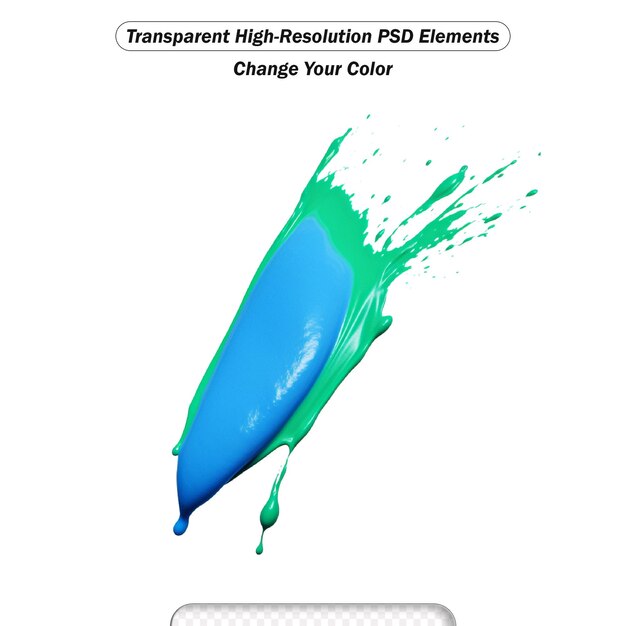 PSD psd бирюзовый всплеск краски изолирован на белом прозрачном фоне