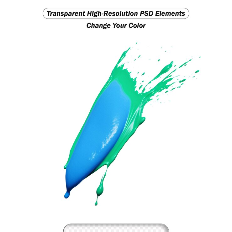 PSD psd turquoise paint splash isolated on white transparent background