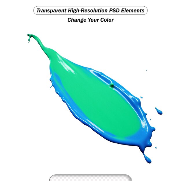 PSD psd turquoise verf splash geïsoleerd op witte doorzichtige achtergrond