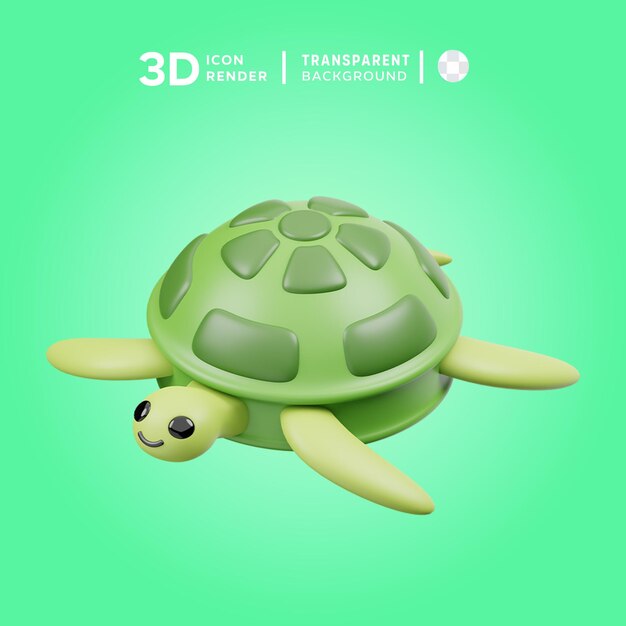 PSD psd turtle 3d illustration