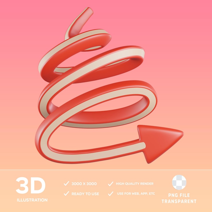 PSD psd twisted arrow 3d illustration