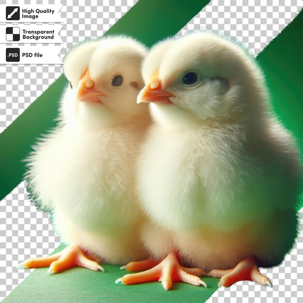 PSD psd two little chicken on transparent background