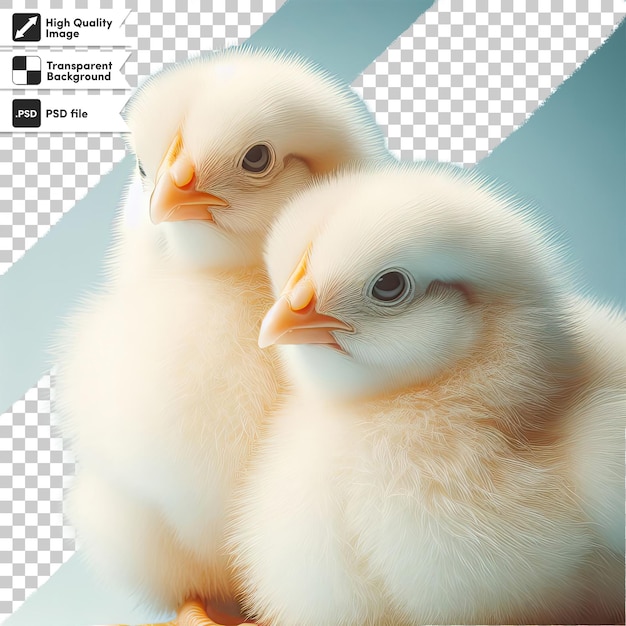 PSD psd two little chicken on transparent background