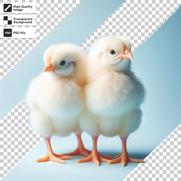 PSD psd two little chicken on transparent background