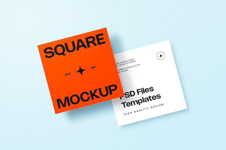 PSD psd two stacked square post mockup template design