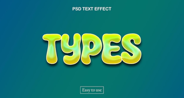 PSD types editable text effect template