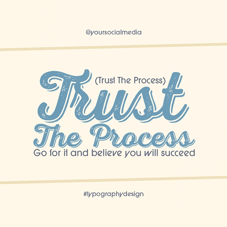 PSD psd typography design on cream background instagram post template