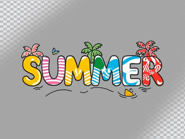 Psd typography summer tshirt design template