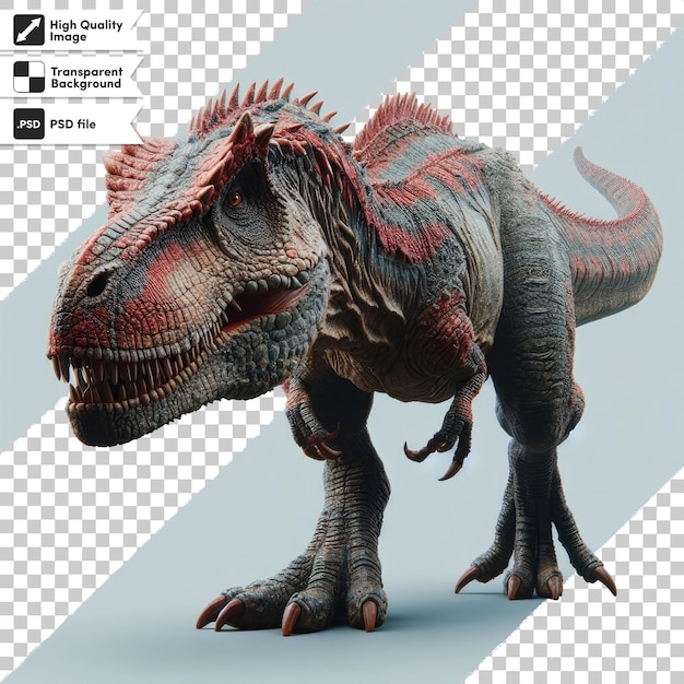 PSD psd tyrannosaurus rex dinosaurus op doorzichtige achtergrond met bewerkbare maskerlaag