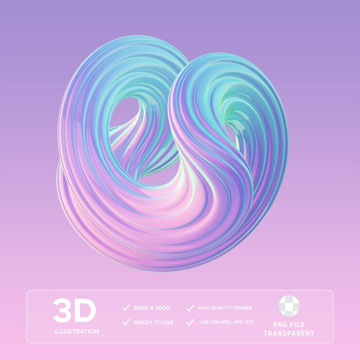 PSD psd u буква абстрактная форма 3d иллюстрация