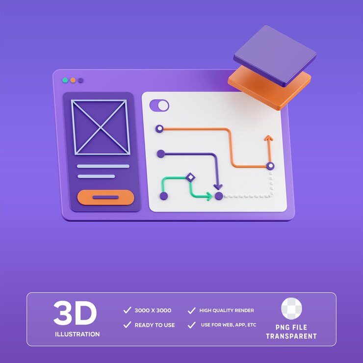 PSD psd ui scheme panel 3d illustration