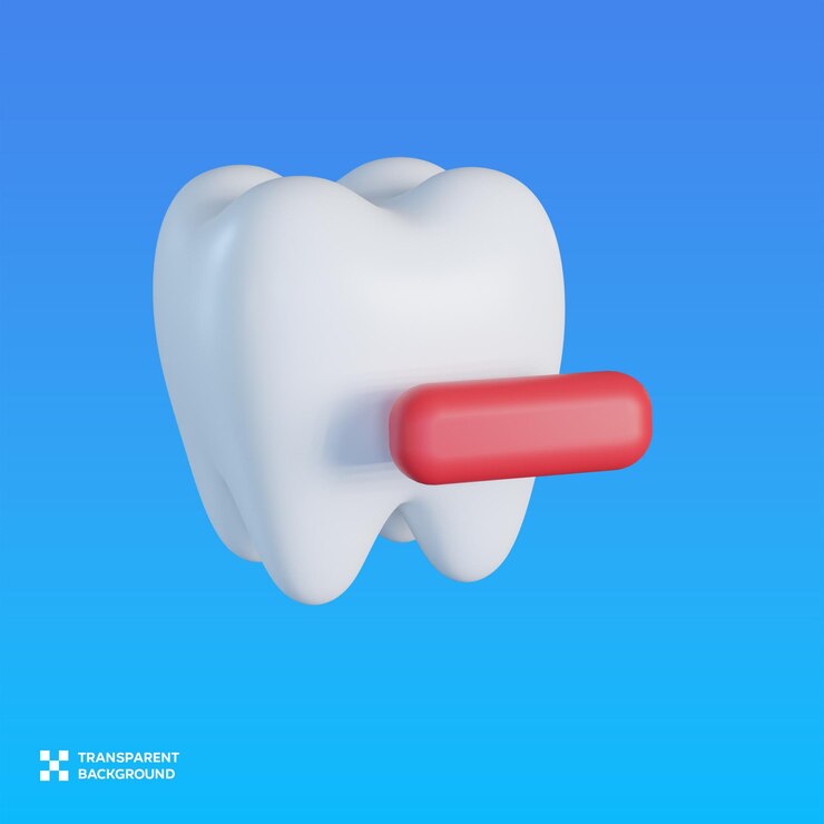 PSD psd unhealthy tooth 3d ilustration