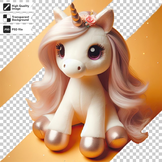 PSD psd unicorn toy on transparent background