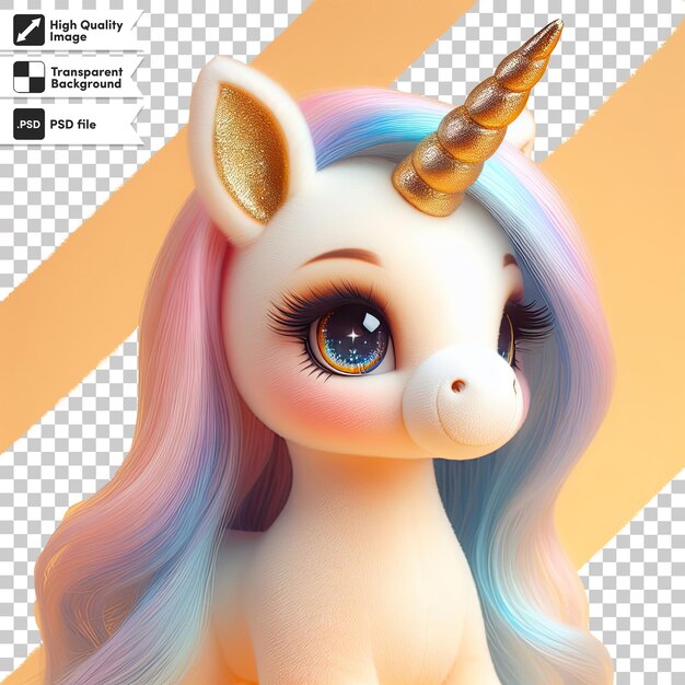 PSD psd unicorn toy on transparent background