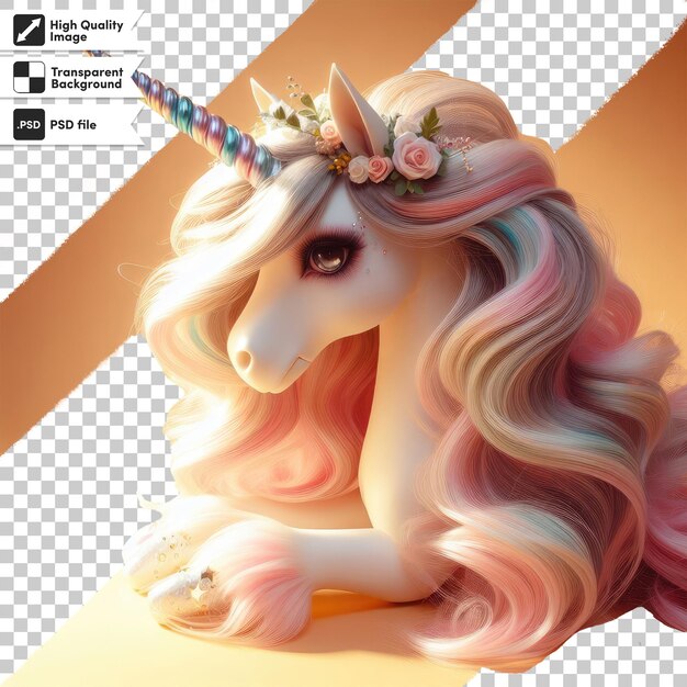 PSD psd unicorn toy on transparent background