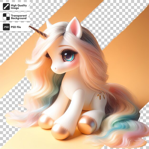 PSD psd unicorn toy on transparent background