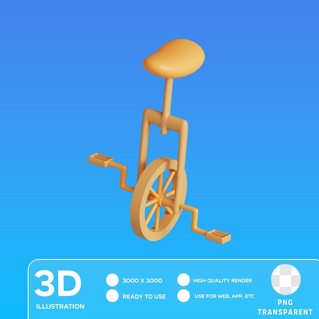 PSD psd-unicycle 3d-illustratie