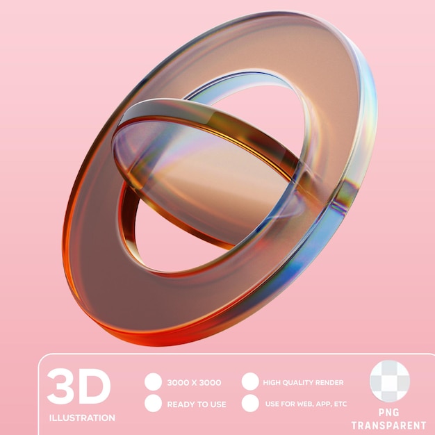 PSD psd uniqe gradient glass shape 3d illustration