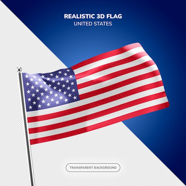 PSD アメリカ合衆国 リアリズム 3D フラグ レンダリング