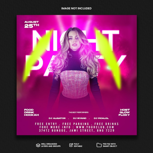 PSD urban beats flyer sjabloon voor sociale media-banners