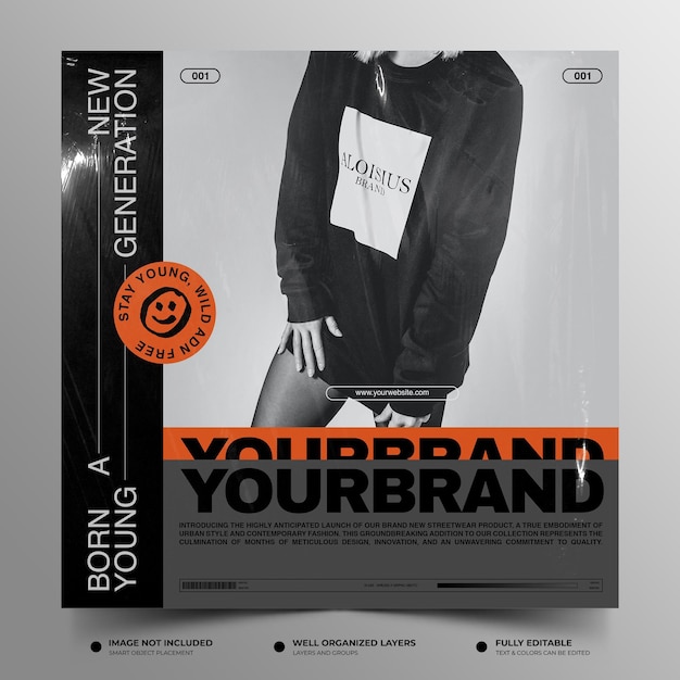 PSD Urban fashion social media post template