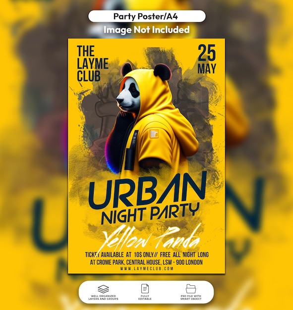 PSD psd urban party flyer and social media post template