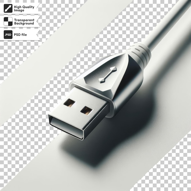 PSD psd usb cable on transparent background with editable mask layer