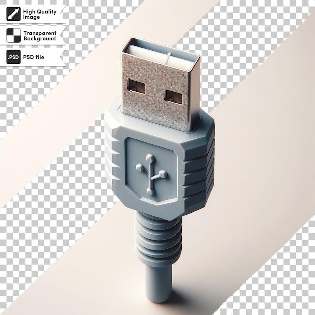 PSD psd usb cable on transparent background with editable mask layer