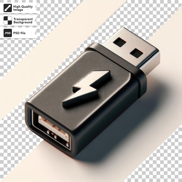 PSD usb flash memory on transparent background with editable mask layer