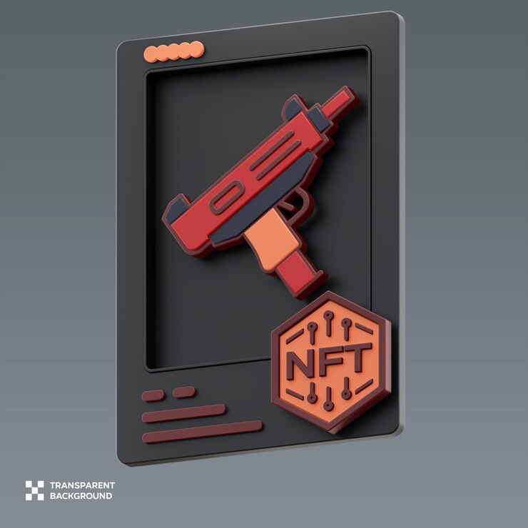 PSD psd uzi nft 3d illustration