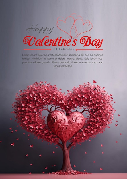 PSD psd valentijnsdag flyer liefde boom creatief ontwerp