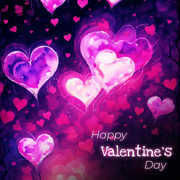 PSD psd valentine's day watercolor background