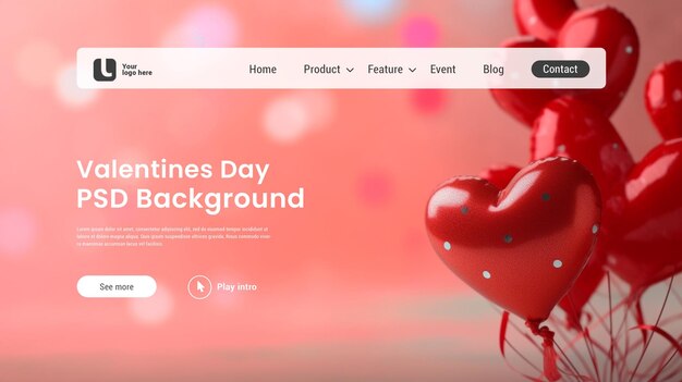 PSD psd バレンタインの背景のウェブの背景
