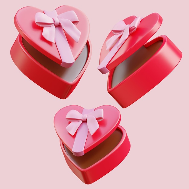 PSD valentines day 3d Rendre elements