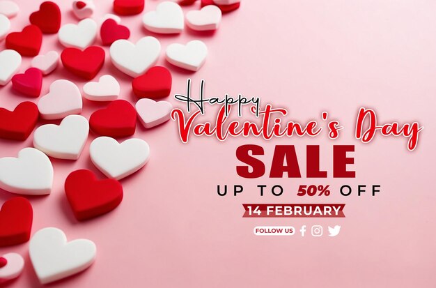 Psd valentines day discount sales social media banner template