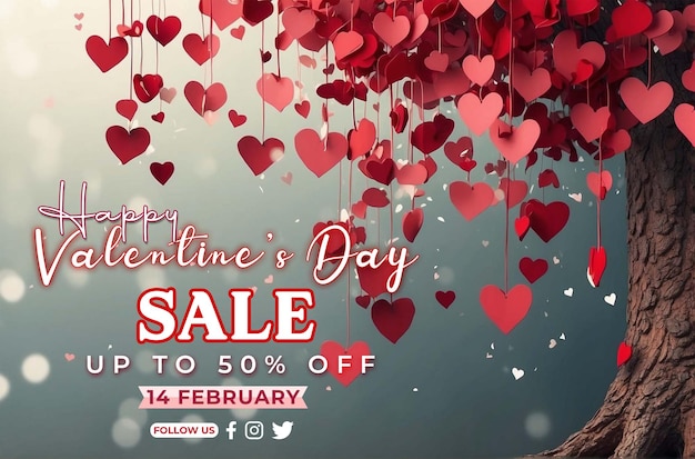 PSD psd valentines day discount sales social media banner template