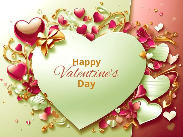 PSD valentines day festive background with realistic metallic colorful background