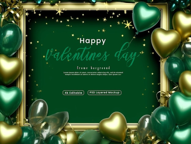 Psd valentines frame background